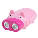Pig-Shape 1-Mode 2-LED Flashlight (120LM, Dynamo, Pink)