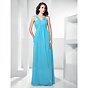 Sheath/Column V-neck Floor-length Chiffon Evening Dress