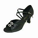 Satin Upper Women High Heel Peep Toe Dance Shoes Ballroom Latin Shoes More Colors
