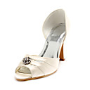 Top Quality Satin Upper High Heel Peep-toes With Rhinestone Wedding Bridal Shoes