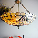 Tiffany Style Pendant Light with 3 Lights - Butterfly Patterned