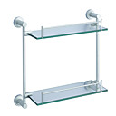 2-tier étagères en aluminium anodisé avec finition en verre satiné