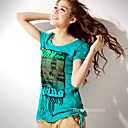 de metal impressa frisado t-shirt