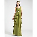 Sheath/Column V-neck Floor-length Chiffon Bridesmaid Dress