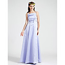 A-line Spaghetti Straps  Floor-length Satin Bridesmaid Dress