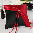 Classic Red & Black Wedding Ring Pillow