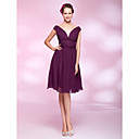 A-line Off-the-shoulder Knee-length Chiffon Cocktail Dress