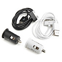 Mini Cargador de Coche, con Cable de Carga e Información, con USB, para iPhone 4 / 4S / 3G /3GS /iPod