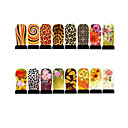 12pcs armatura foglio di nail art avvolge cerotto adesivo giallo-serie
