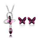 Ladies Crystal Jewelry Sets In Sliver Alloy Including Necklace Earrings More Colors Available