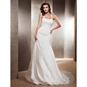 Charming Trumpet/Mermaid Square Chapel Train Lace Wedding Dress