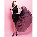 Sheath/ Column One Shoulder Short/ Mini Chiffon Sequined Cocktail Dress