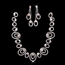 Ladies' Rhinestone In Silver Alloy Wedding Necklace And Earrings Set
