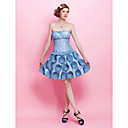 A-line Strapless Short/ Mini Taffeta Cocktail Dress