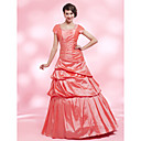 A-line Square Floor-length Taffeta Evening Dress