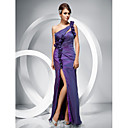 Sheath/ Column One Shoulder Floor-length Chiffon Evening Dress