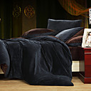 3PCS Solid Brown Duvet Cover Set