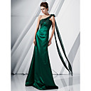 A-line One Shoulder Floor-length Chiffon Evening Dress