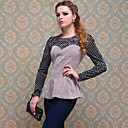 ts vintage polka dot ruches blouse overhemd