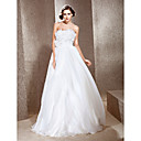 A-line Strapless Floor-length Wedding Dress