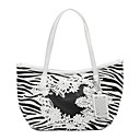 ts da cópia da zebra flor bolsa de ombro bordado (35cm * 22 centímetros * 16 centímetros)