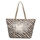 ts creme de impressão zebra flor bordado bolsa de ombro de comprimento (45cm * 29cm * 12cm)