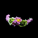 rosa Gänseblümchen und grüne Rose Blume Mädchen Kranz / Kopfstück