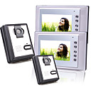 2 liga de 7 polegadas TFT colorido LCD de vídeo porta telefone sistema de intercomunicação (2 câmeras de plástico)