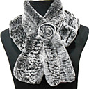 High Quality 100% Handmade Rex Rabbit Fur Brooke Scarf With Rosette More Colors Avalilable