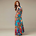 Halter/V-neck Chiffon Maxi Dress