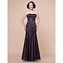 Trumpet/Mermaid Strapless Floor-length Elastic Silk-like Satin And Lace Mother Of The Bride Dress