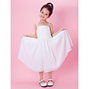 A-line Tea-length Chiffon Flower Girl Dress With Spaghetti Straps