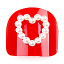 20PCS Acrylic Pearl Bow Tie UV Nail Art DIY Decorations Heart Design