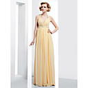 Sheath/Column V-neck Straps Floor-length Chiffon Evening Dress