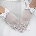 tule pulso comprimento luvas de noiva com arco