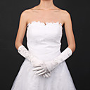 Satin Bridal Gloves With Appliqués And Beading