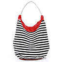 Hot Sale Women's Cotton Bag With Colorful Straps / White Handle