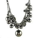 Layered Chains And Metal Balls Necklace