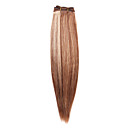 100% cabello humano de la máquina 16 pulgadas hecha de pelo sedoso tejido