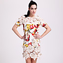 TS Heavy Embroidered Printed Silk Dress