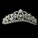 alliage élégante avec strass et perles de mariage tiare
