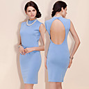 TS Chinese Style Open-back Halter Bodycon Dress
