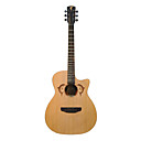 41" Dolphin Carve Canadian Spruce Plywood Cutaway Jumbo Acoustic Guitar with Gig Case