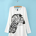 Zebra Print Loose Long Sleeve T-Shirt
