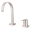 de acero inoxidable contemporánea generalizada baño grifo del fregadero (acabado cepillado)