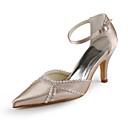 Hand-made Satin Stiletto Heel Closed Toe / Pumps With Rhinestone Party Evening Shoes (More Colors Available)
