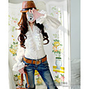 Two-layers Ruffle Slim Flared Sleeve Shirt