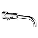 Contemporary Wall Mount Solid Brass Bathroom Sink Faucet (Chrome Finish)