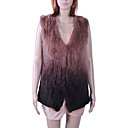 Genuine Dip-dyed Knitted Rabbit Fur Vest