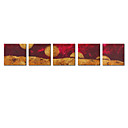 Hand-painted Abstract Oil Painting with Stretched Frame - Set of 5